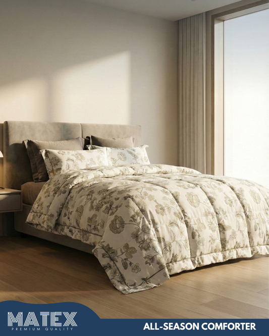 King Size AutumnGarden Cotton All-Season Comforter Set