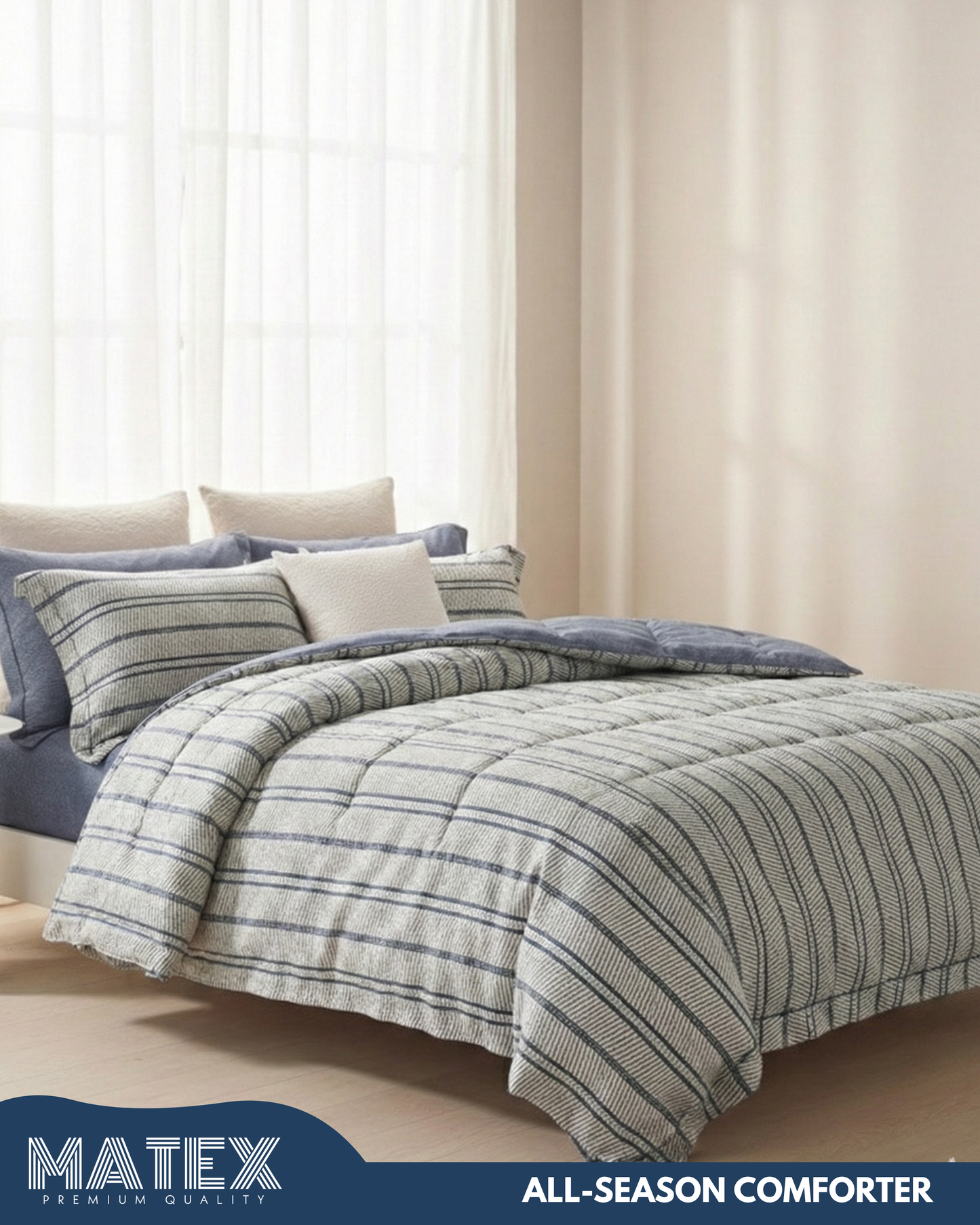 King Size CrunchLine Cotton All-Season Comforter Set