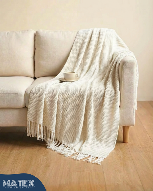IvoryLoom Knitted Throw Blanket