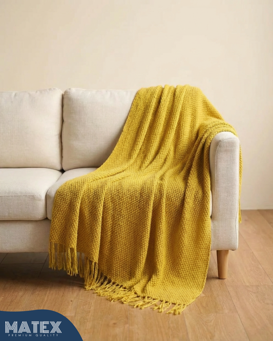 GoldenLoom Knitted Throw Blanket