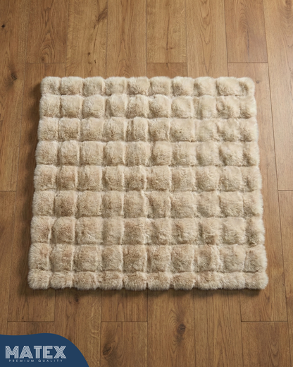 Square Fluffy Furr Premium 3D Bubble Rug 80x80 cm