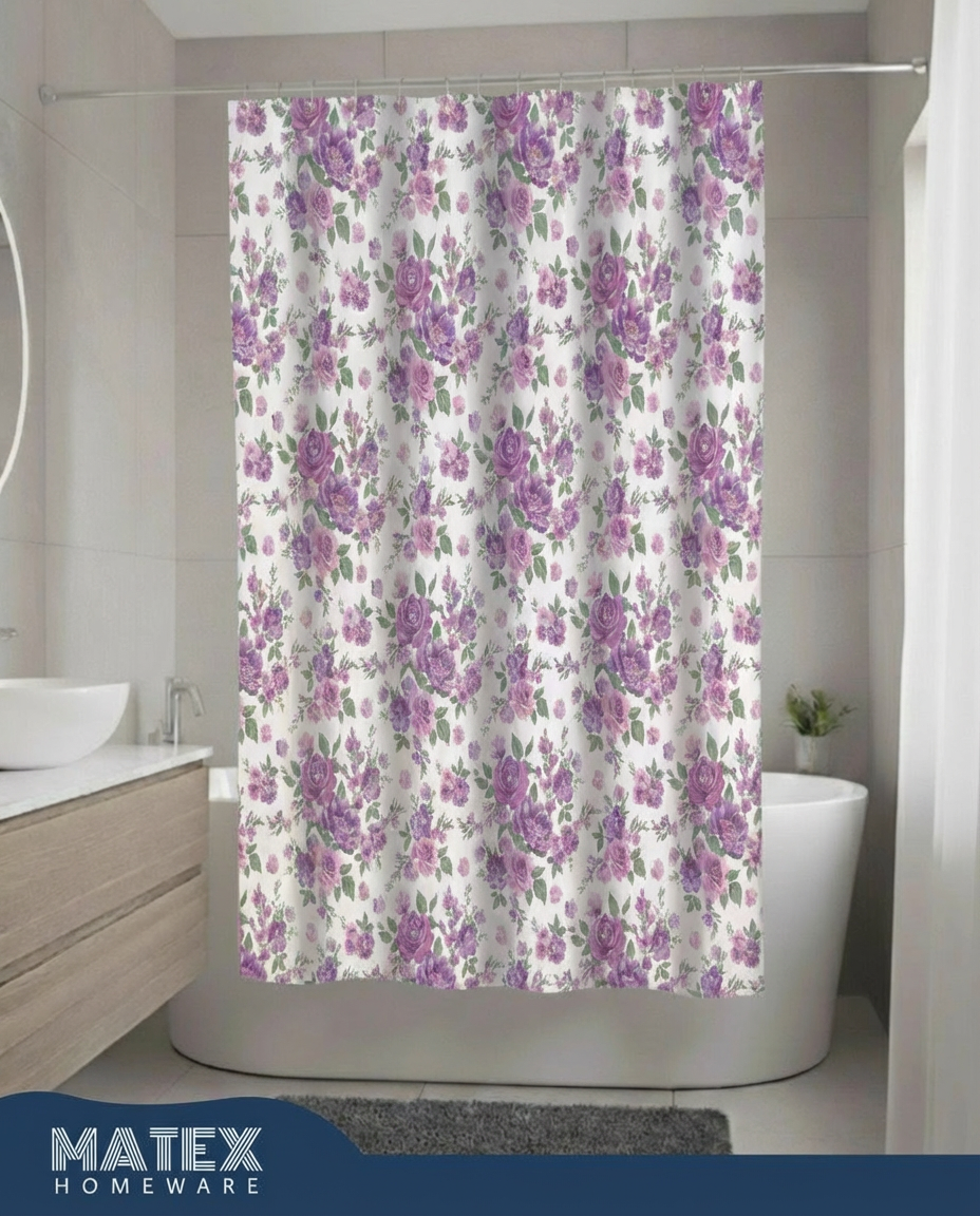 Pattern Flower Terrazo Waterproof Shower Curtain 180x180cm