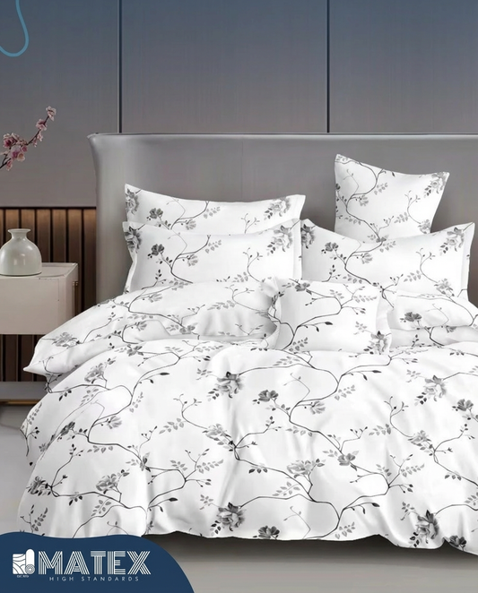 WhiteGrey Autumn Ultra Premium Full Bed set