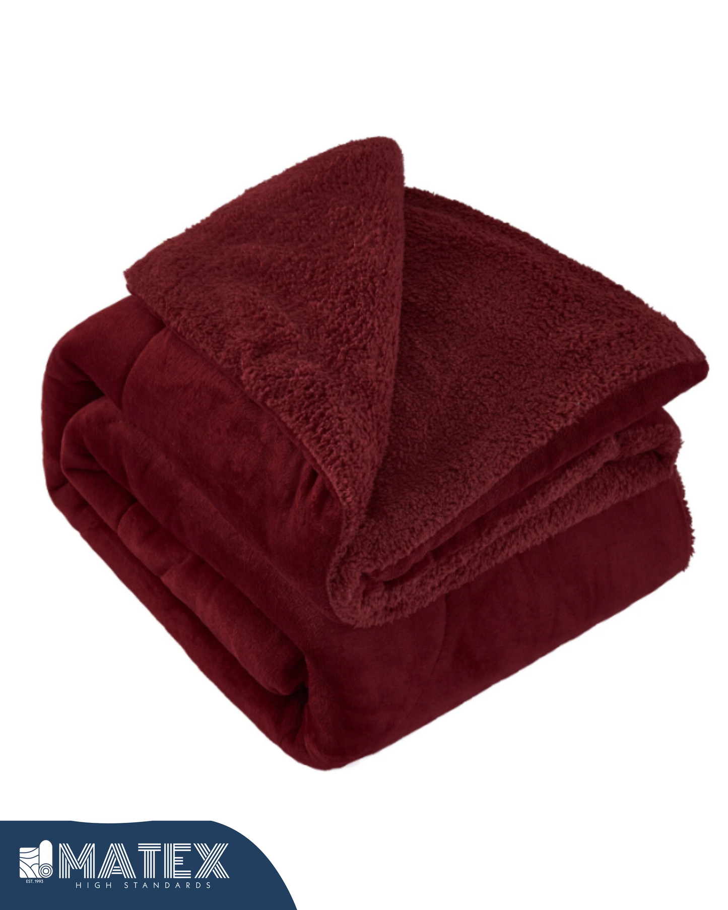 Winter Faux Fur Sherpa Comforter Bordeaux