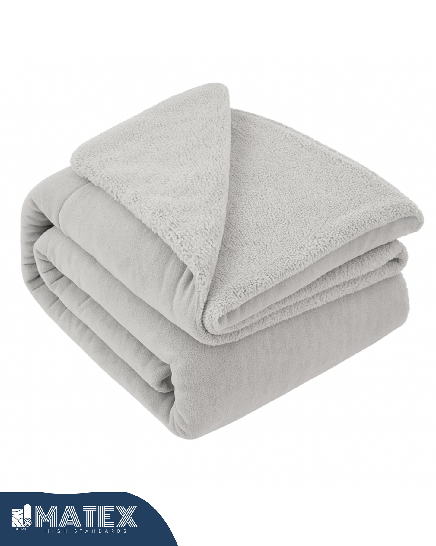 Winter Faux Fur Sherpa Comforter Light Grey