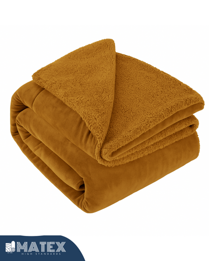 Winter Faux Fur Sherpa Comforter Coffee Beige