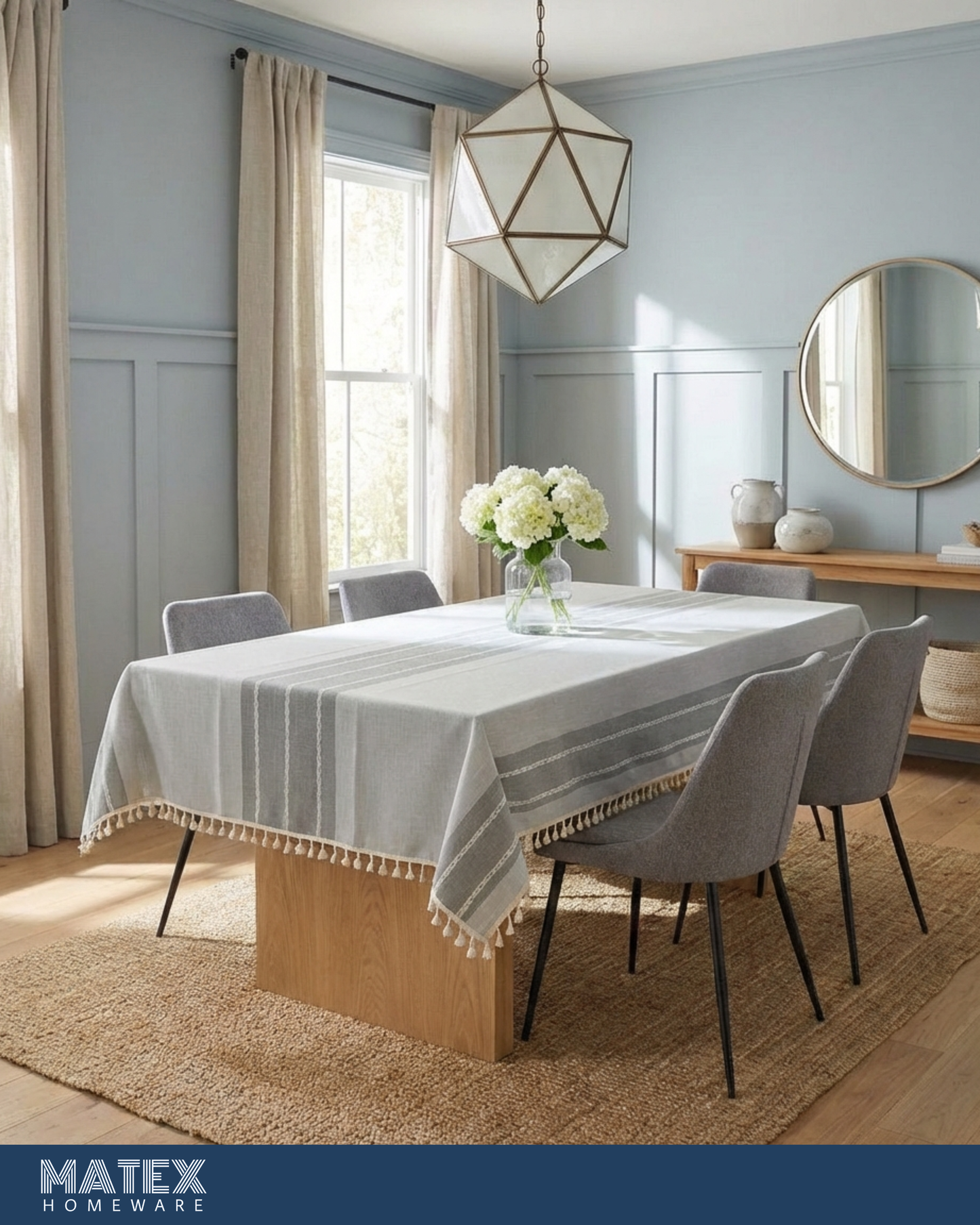 Simple Gradient Grey Premium Linen Table Cover - 140x220 cm