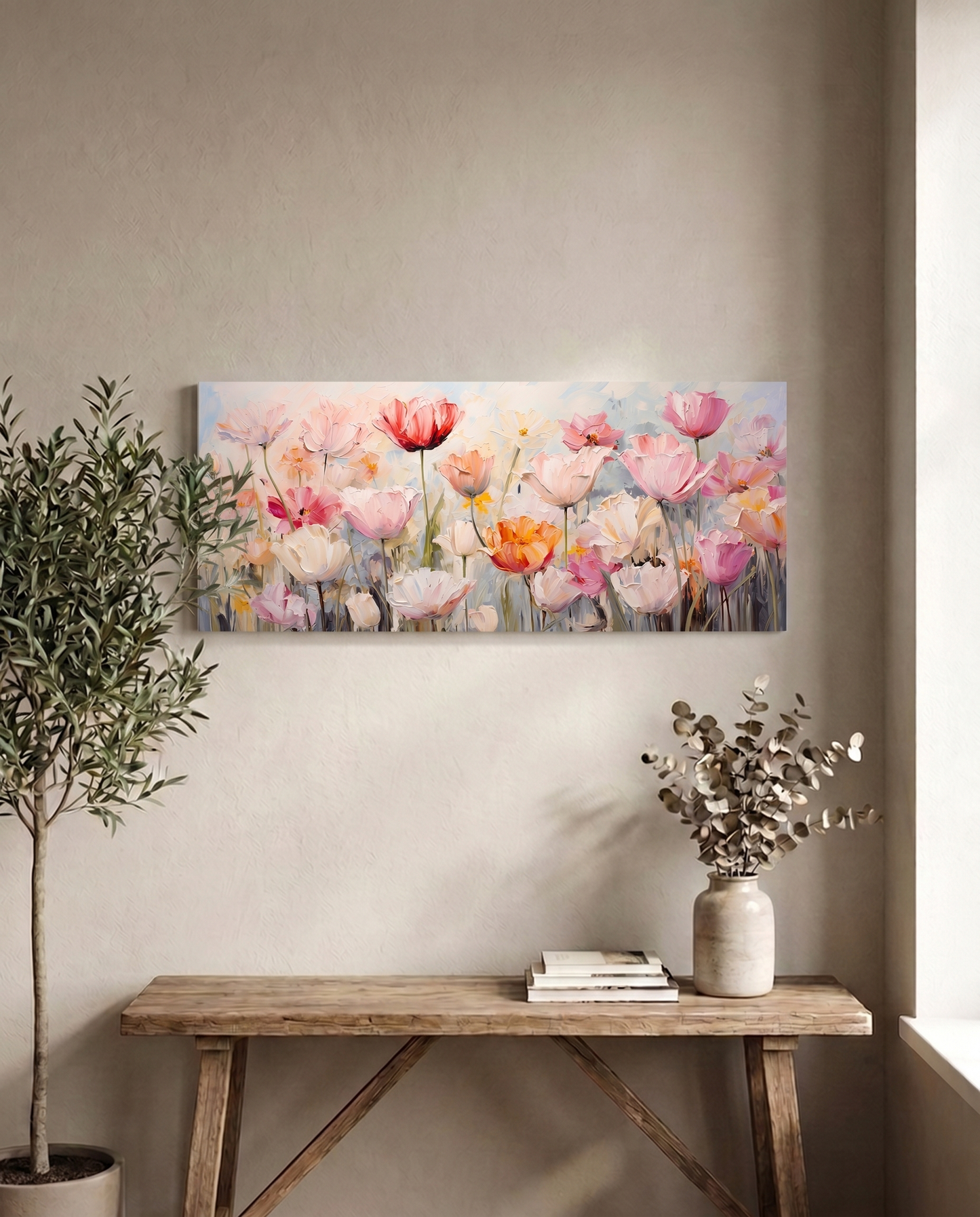 Blush Meadow — Panoramic Canvas