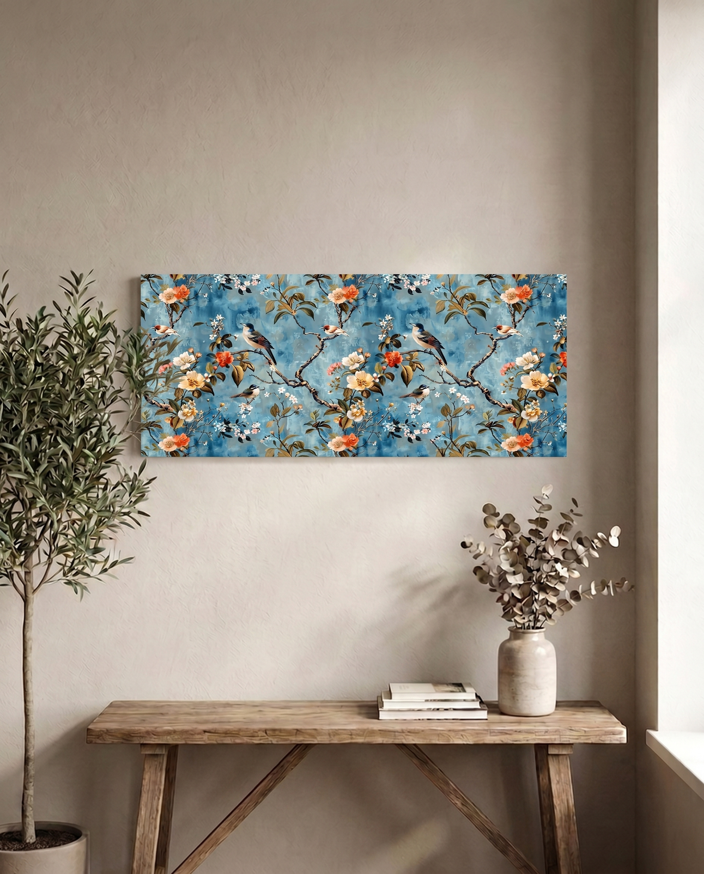 Azure Aviary — Panoramic Canvas
