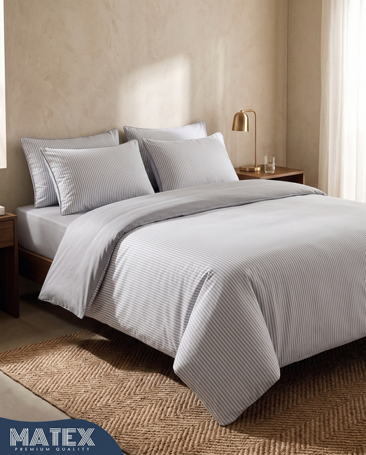 CottonLine™ Greige Stripe Bed Set