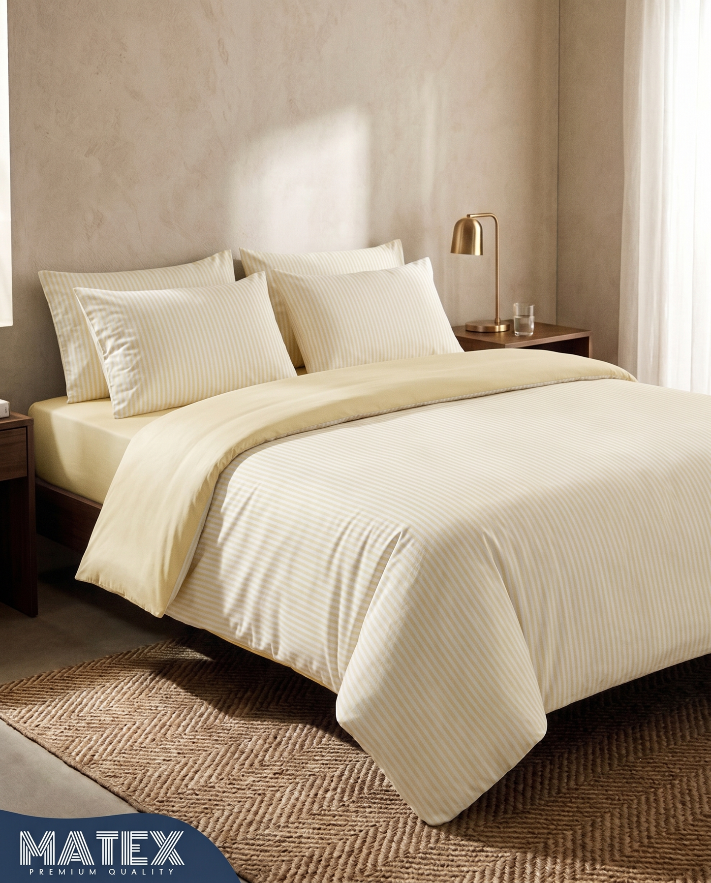 CottonLine™ Buttercream Stripe Bed Set