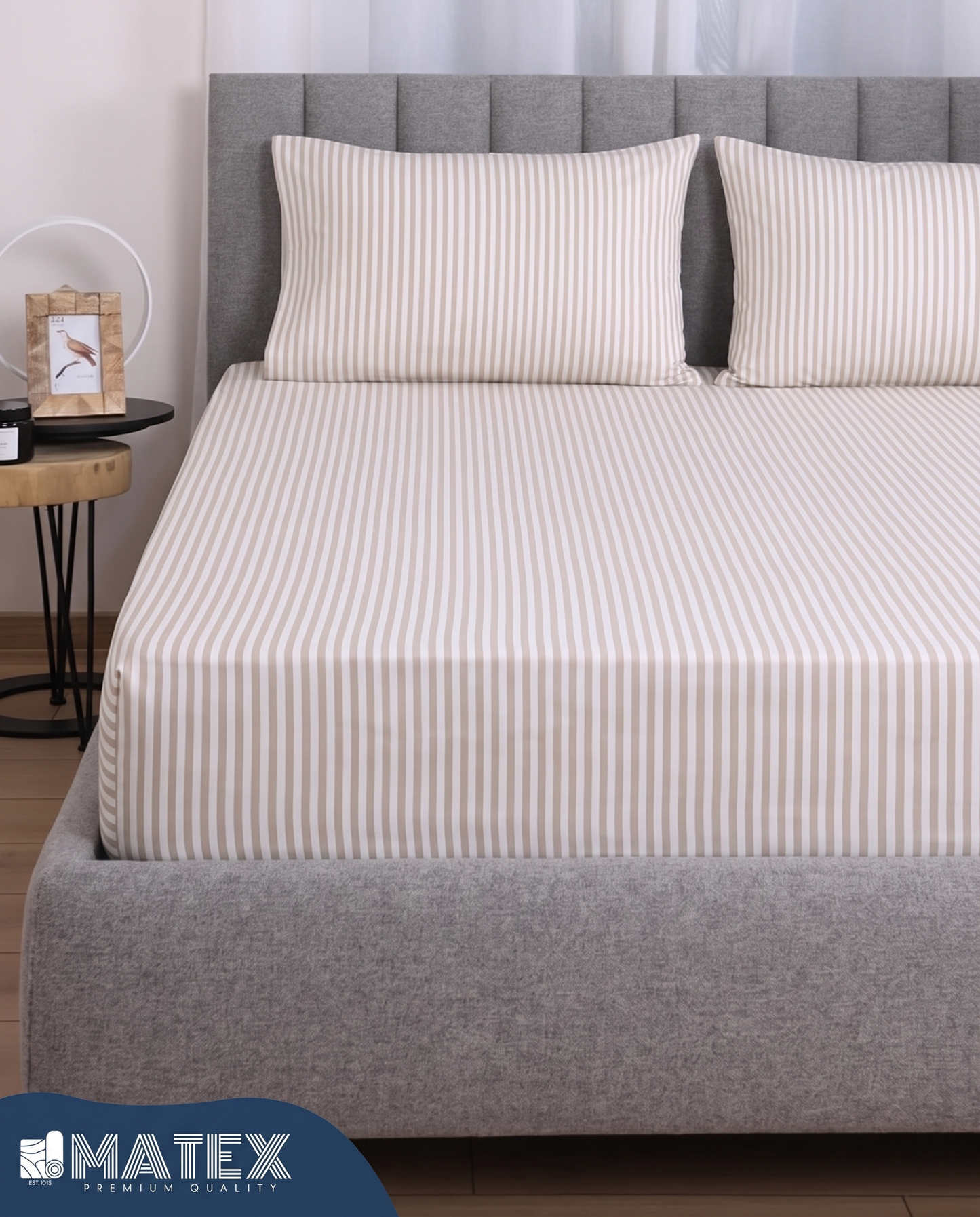 CottonLine™ Sandstone Stripe Fitted Sheet Set