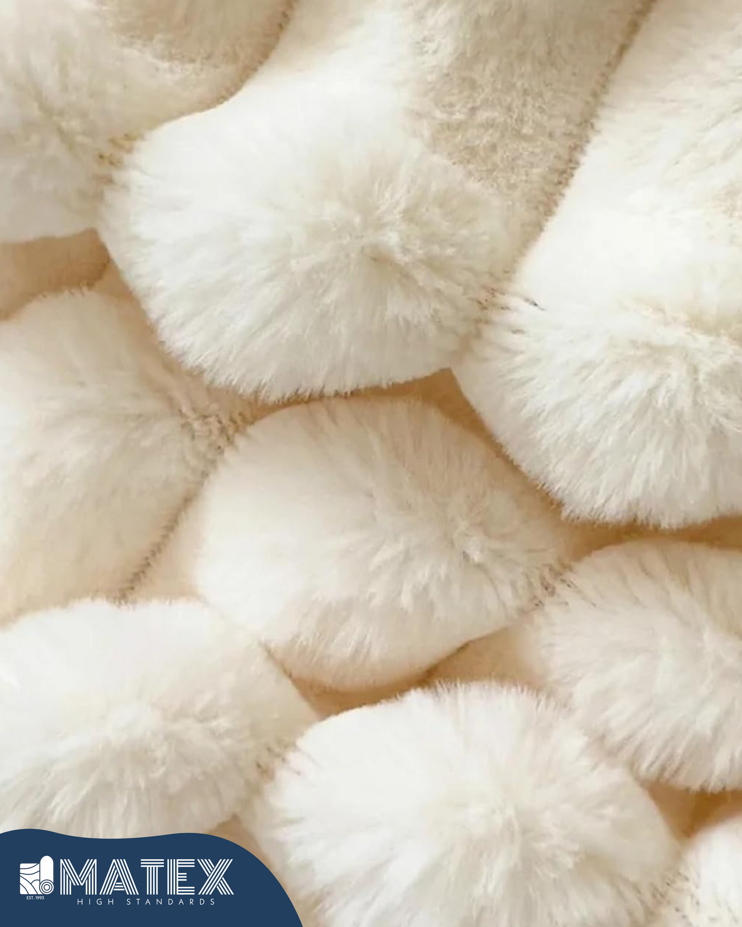 King Size Off-White Sugar PlushWave Comforter Set (3 pcs)