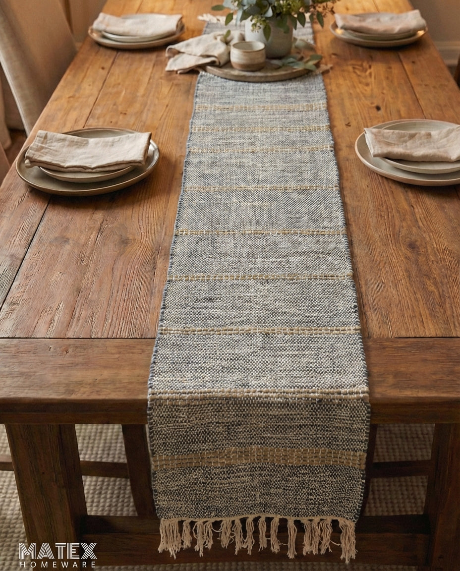 Boho Black Table Runner - 35x172 cm