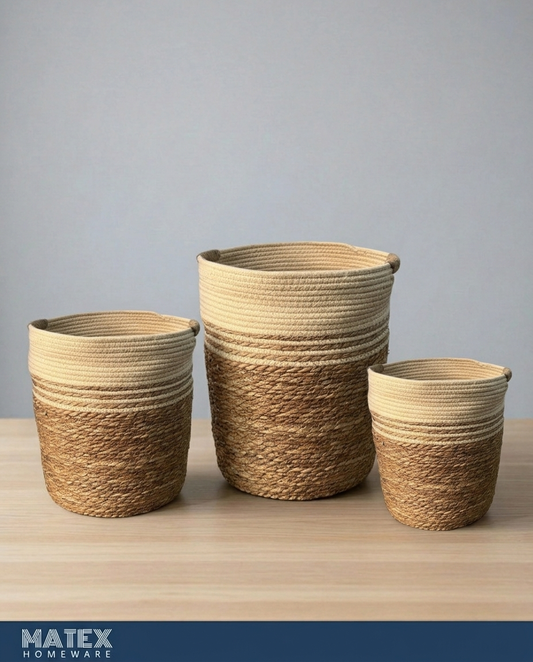 Dune Duo-Tone Woven Basket Set