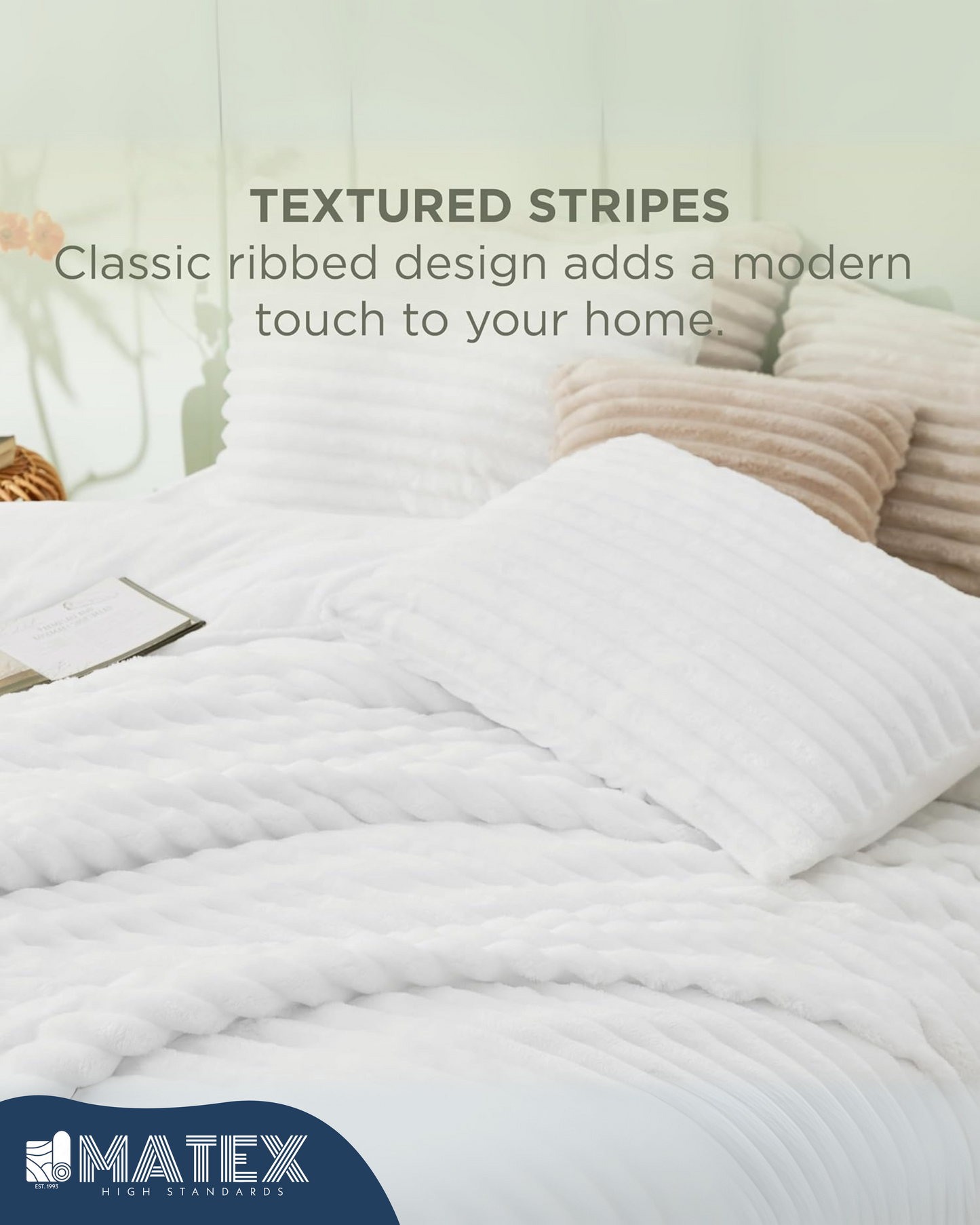 (Restocked) King Size White PlushWave Comforter Set (3 pcs)