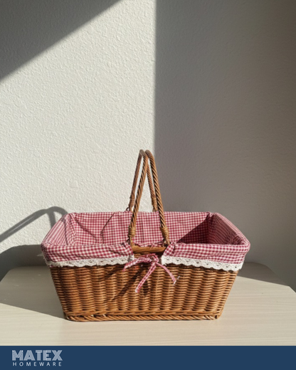 Cottage Picnic Wicker Basket