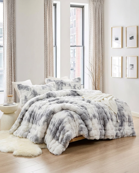 طقم لحاف King Size CuddleCloud رمادي سميك