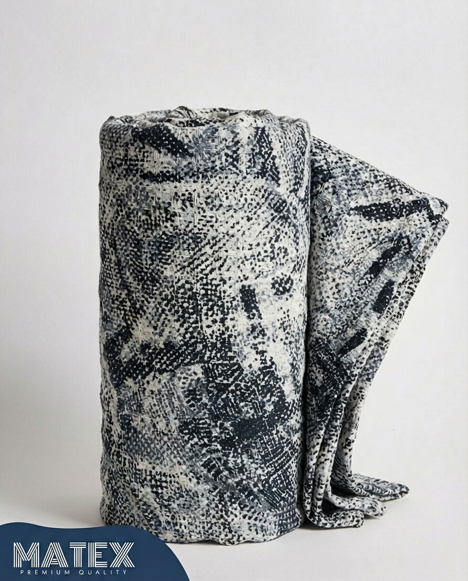 Blue Ash Waffle Cotton Piqué