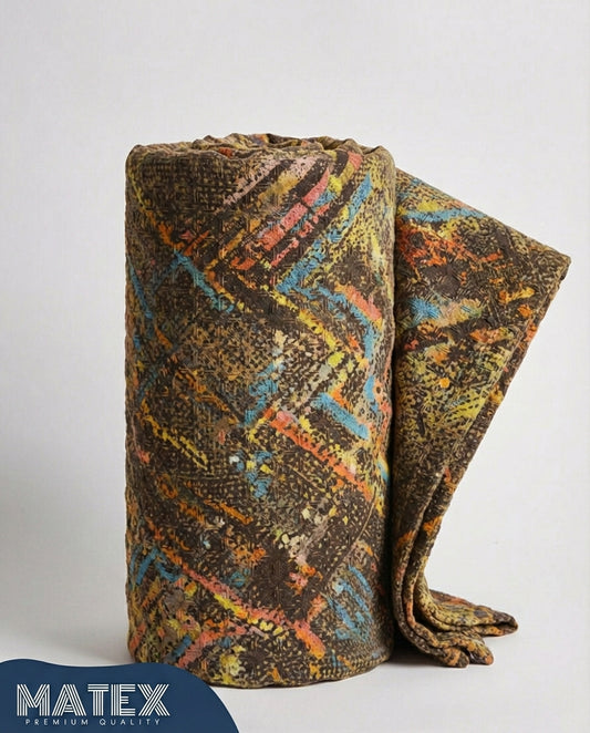 Tribal Splash Wave Cotton Piqué