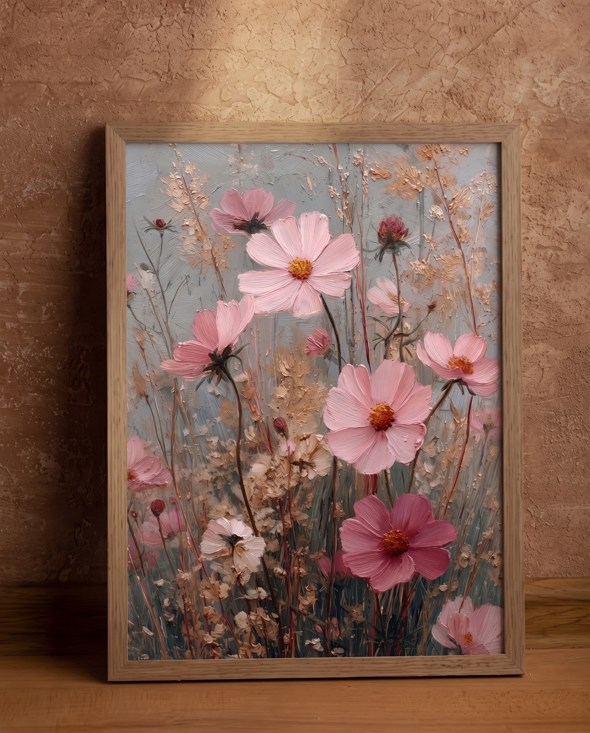 Wood Framed Wall Art – Blush Garden