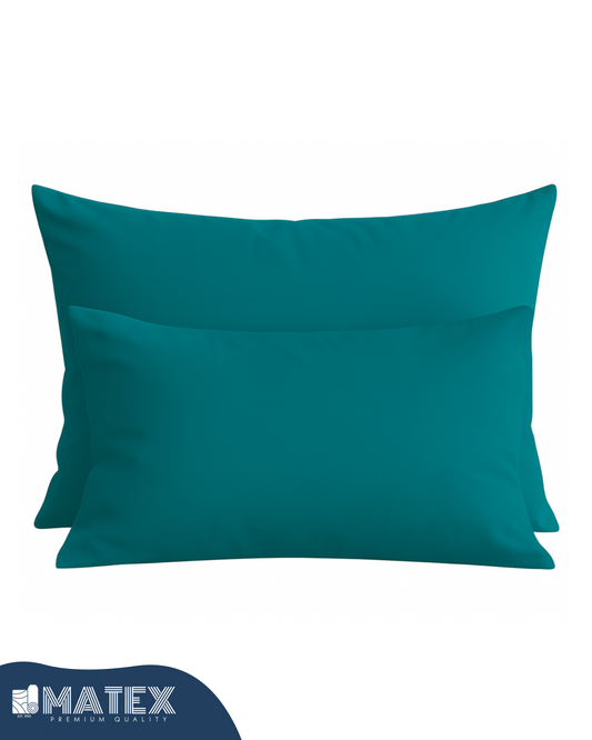 Deep Teal Cotton Pillow Case - Envelope Enclosure - 2 Pack