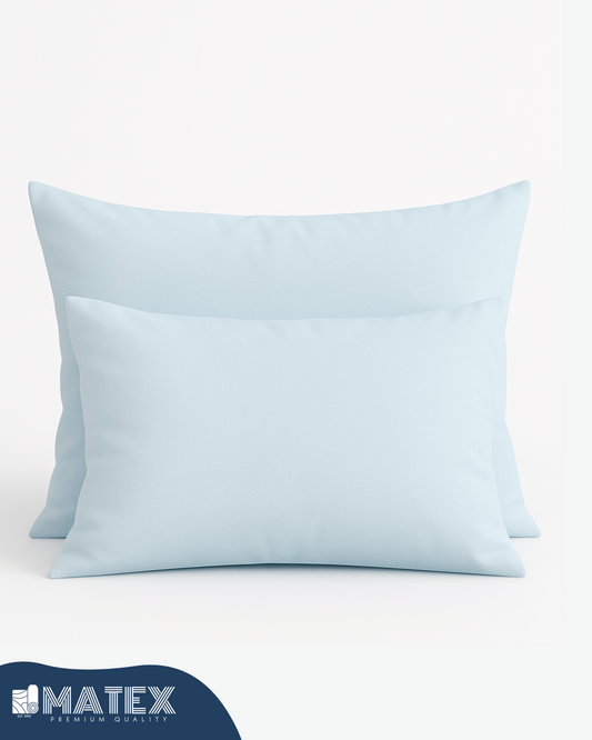 Light Blue Pastel Cotton Pillow Case - Envelope Enclosure - 2 Pack