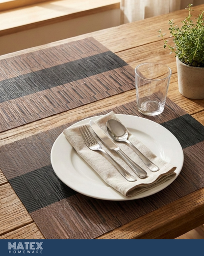 Brown-Wood Place Mats 6pcs for Table