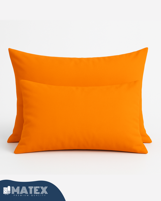 Orange Cotton Pillow Case - Envelope Enclosure - 2 Pack