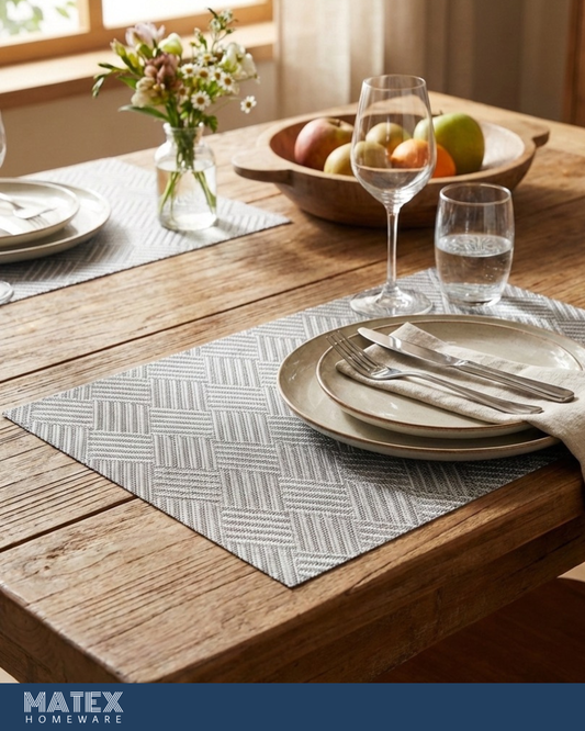 Shiny Silver Place Mats 6pcs for Table