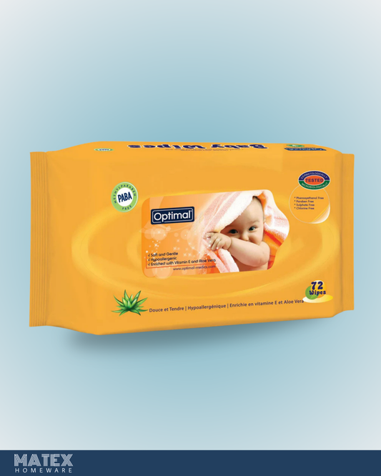 Optimal Baby Wipes With Plastic Lid 72 Pcs