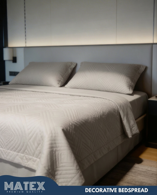 Single size Off-White Elegance Bedspread (3pcs)