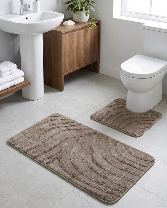 Decorative FlowLine Bath Mat Set (2pcs)