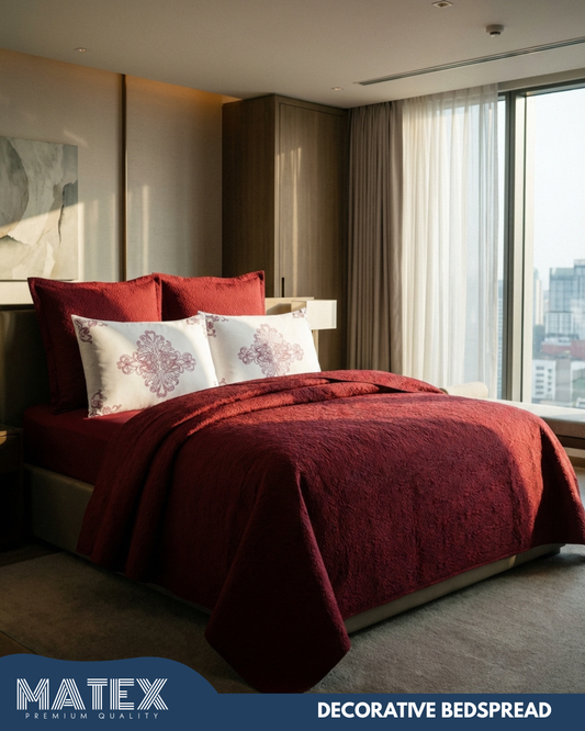 King size Bordeaux Elegant Bedspread (6pcs)