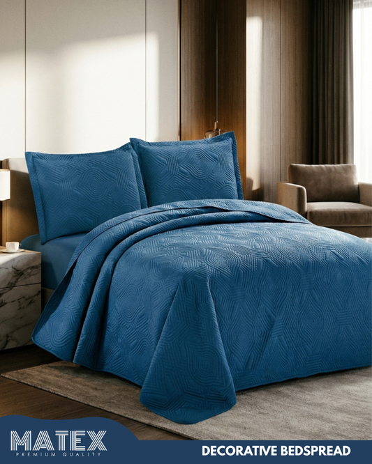 Single size Navy Blue Elegance Bedspread (3pcs)