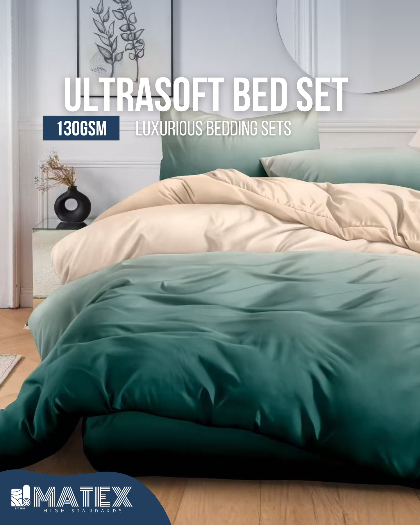 Single size RaisingGreen Bed set 130 GSM (3 pcs)