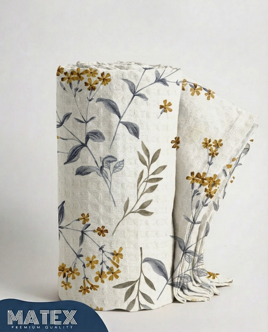 Golden Meadow Cotton Piqué Blanket