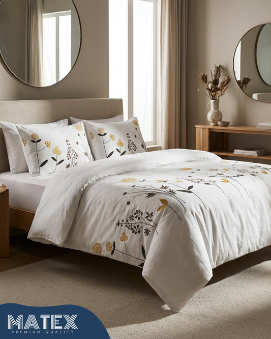 Palais-Royal Garden Cotton Embroidered Bed Set (4pcs)