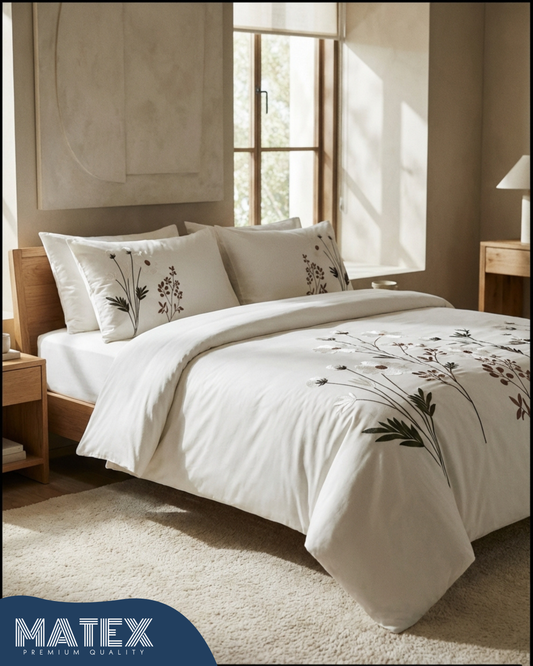 Jardin des Tuileries Cotton Embroidered Bed Set (4pcs)