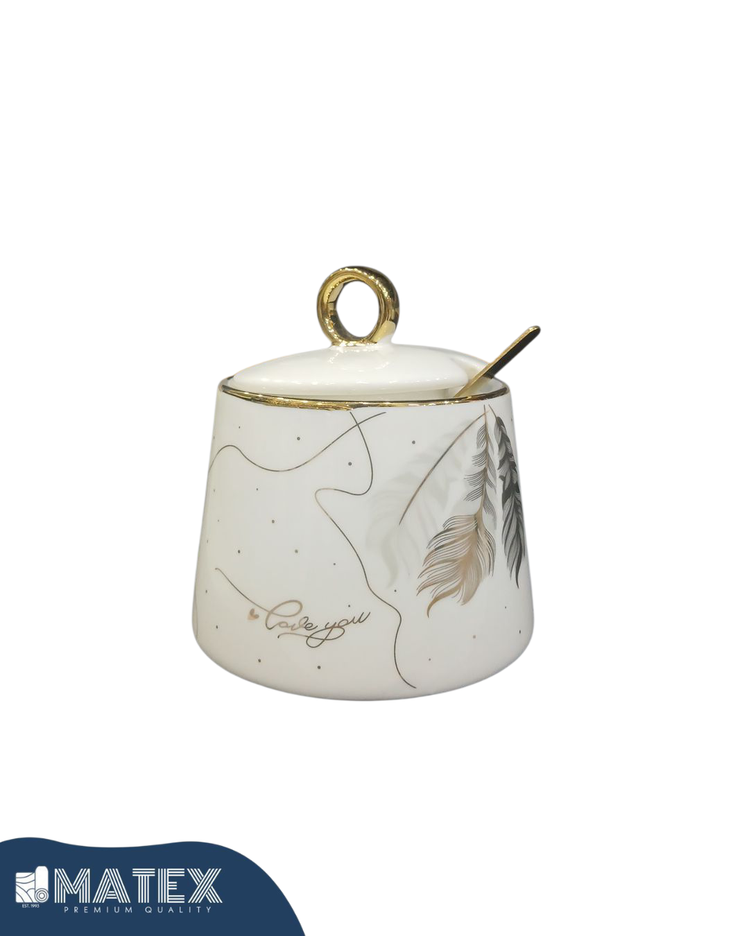 Luxurious Glass Sugar Can with Spoon