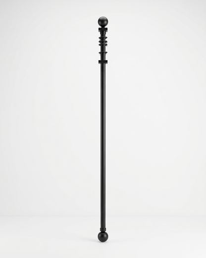 Matt Black Curtain Pole Extendable Eyelet Antique 28mm