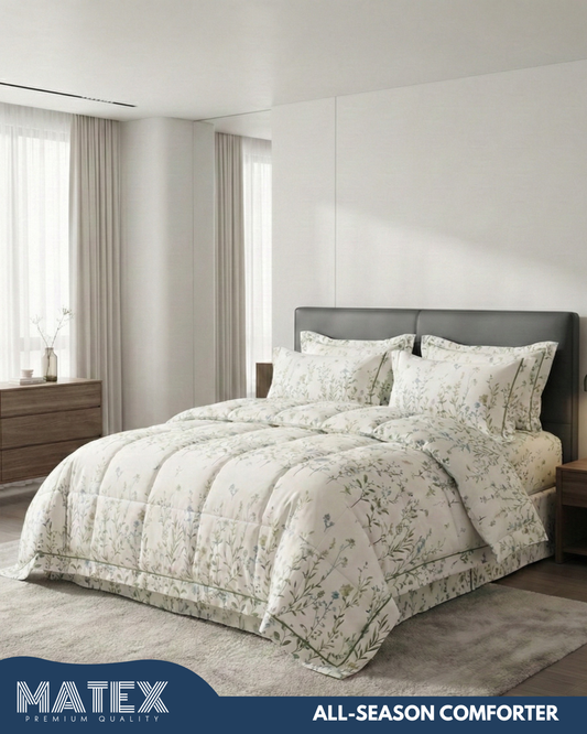 Single Size PureLeaf Cotton All-Season Comforter Set