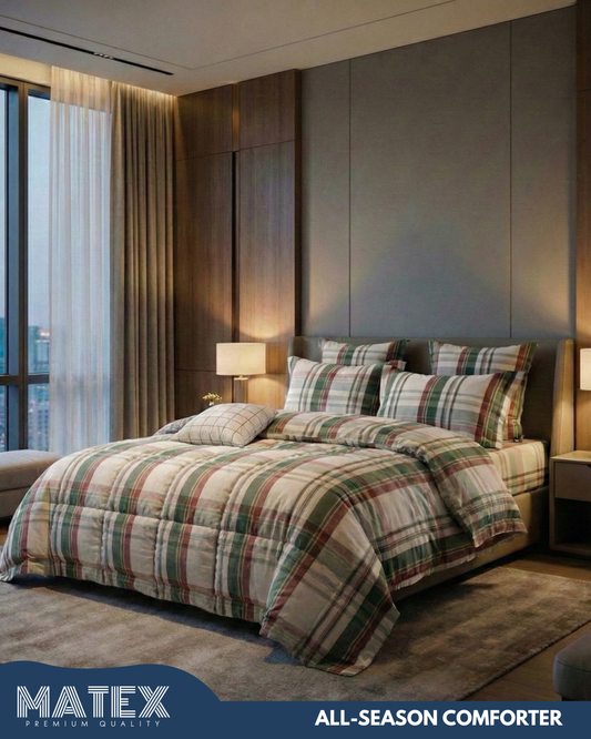 Single Size Burberry Cotton All-Season Comforter Set