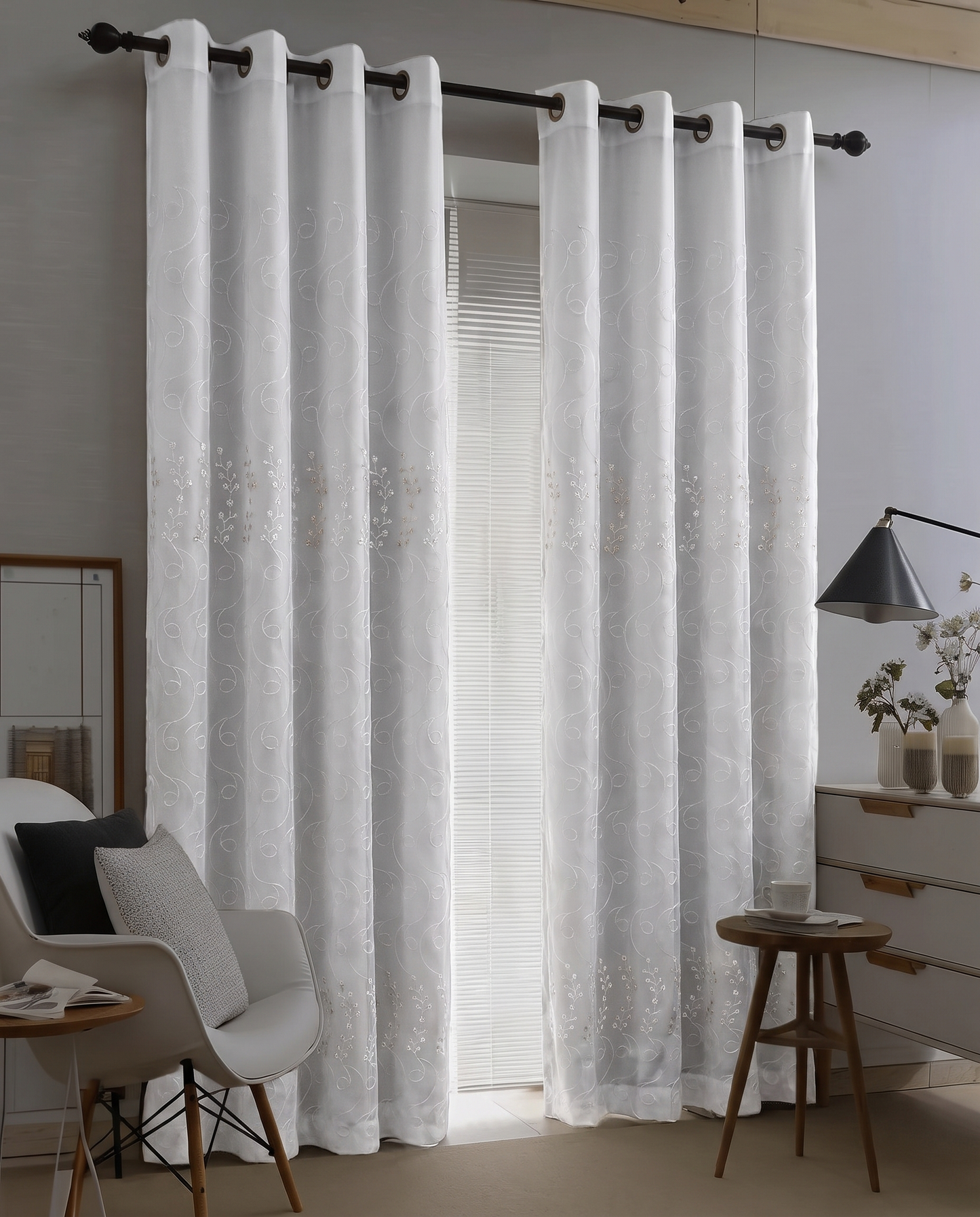 DualLayer – Ivory Vine Curtain Set 140x240cm