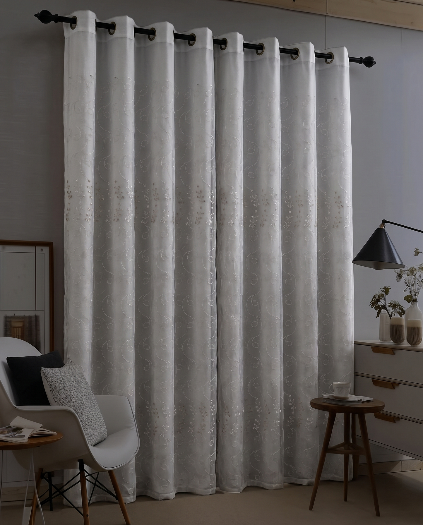 DualLayer – Ivory Vine Curtain Set 140x240cm