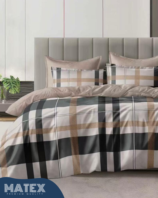 Single size CrossBeige Bed set 130 GSM (3 pcs)