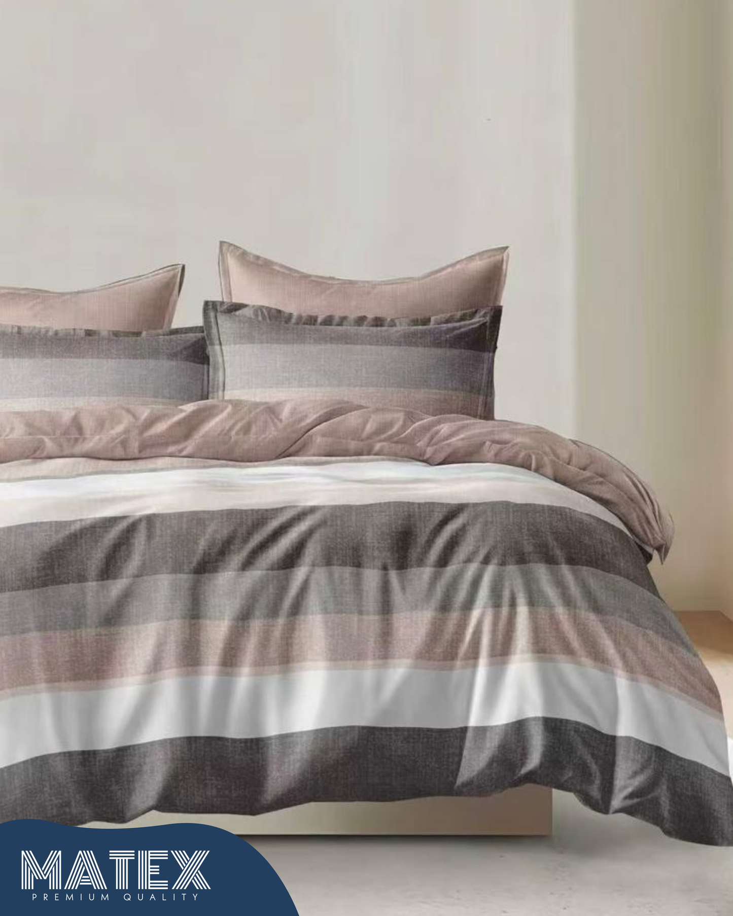 Single size Neat Brown Bed set 130 GSM (3 pcs)