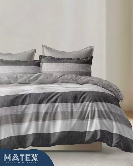 Single size Neat Grey Bed set 130 GSM (3 pcs)