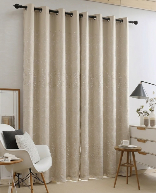 DualLayer – Beige Vine Curtain Set 140x240cm