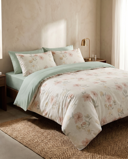Double Size Blush Meadow Bed Set Cotton-300TC
